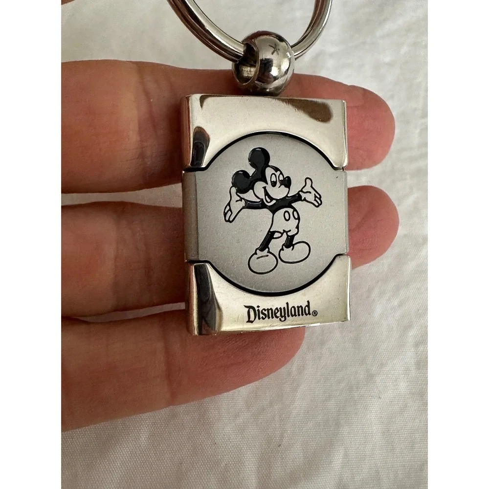 Disney Mickey Mouse keychain Silver Black Tags Metal